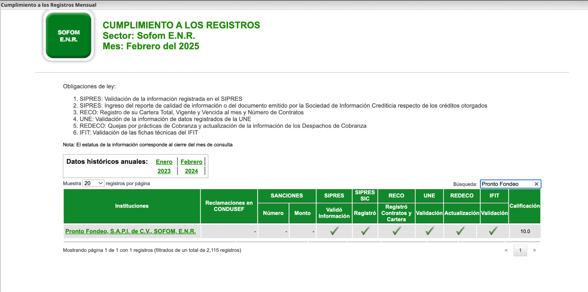 Cumplimiento regulatorio